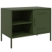 Mueble de TV de acero verde oliva 68x39x50,5 cm