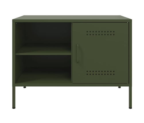 Mueble de TV de acero verde oliva 68x39x50,5 cm