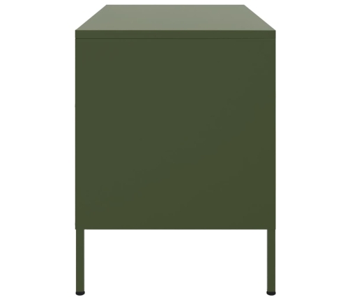 Mueble de TV de acero verde oliva 68x39x50,5 cm