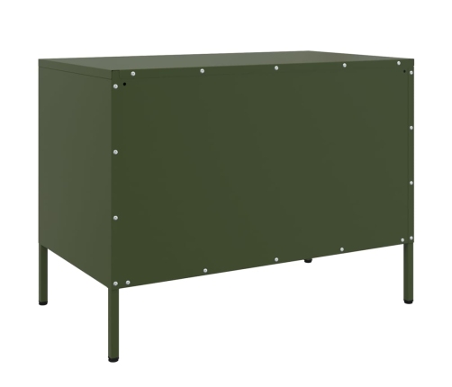 Mueble de TV de acero verde oliva 68x39x50,5 cm