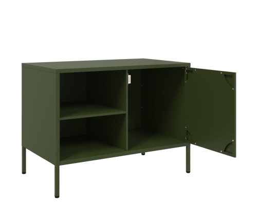 Mueble de TV de acero verde oliva 68x39x50,5 cm