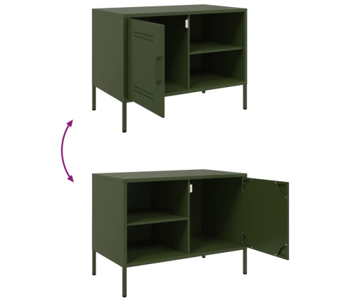 Mueble de TV de acero verde oliva 68x39x50,5 cm