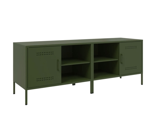 Muebles de TV 2 piezas acero verde oliva 68x39x50,5 cm