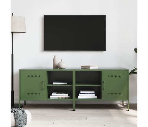 Muebles de TV 2 piezas acero verde oliva 68x39x50,5 cm