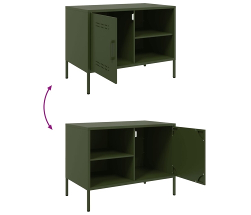 Muebles de TV 2 piezas acero verde oliva 68x39x50,5 cm