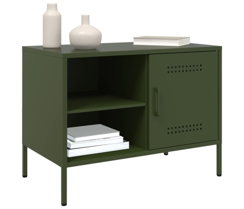 Muebles de TV 2 piezas acero verde oliva 68x39x50,5 cm