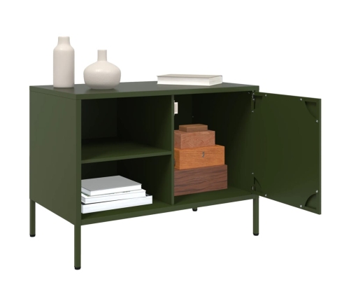 Muebles de TV 2 piezas acero verde oliva 68x39x50,5 cm