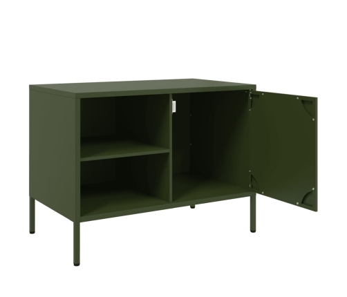 Muebles de TV 2 piezas acero verde oliva 68x39x50,5 cm