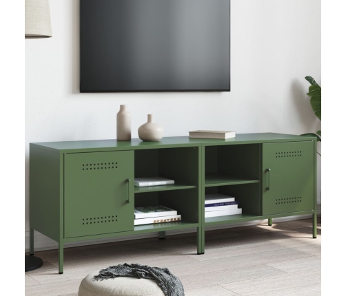 Muebles de TV 2 piezas acero verde oliva 68x39x50,5 cm