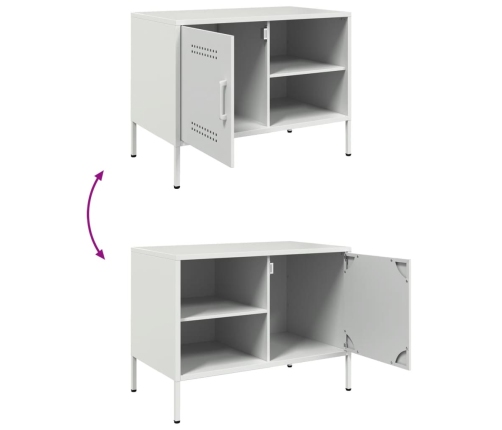 Mueble de TV de acero blanco 68x39x50,5 cm