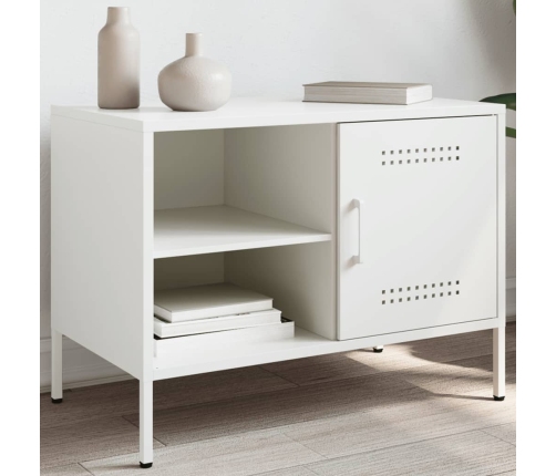 Mueble de TV de acero blanco 68x39x50,5 cm