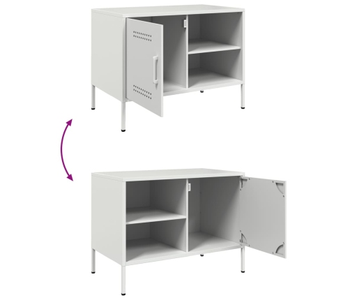 vidaXL Muebles de TV 2 piezas acero blanco 68x39x50,5 cm