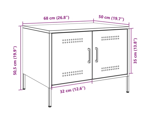 Mesa de centro acero laminado en frío rosa 68x50x50,5 cm