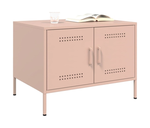 Mesa de centro acero laminado en frío rosa 68x50x50,5 cm