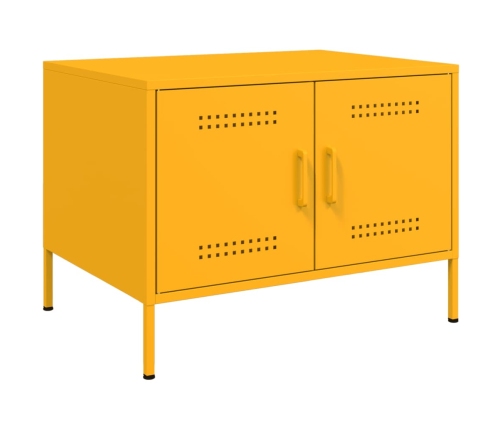 Mesa de centro acero laminado en frío amarillo 68x50x50,5 cm