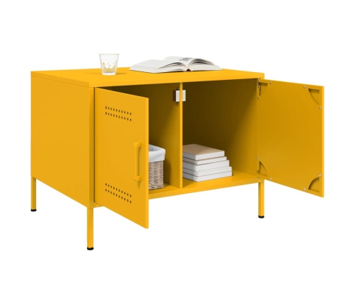 Mesa de centro acero laminado en frío amarillo 68x50x50,5 cm