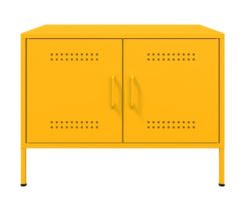 Mesa de centro acero amarillo mostaza 68x50x50,5 cm