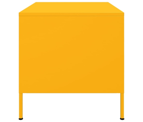 Mesa de centro acero amarillo mostaza 68x50x50,5 cm