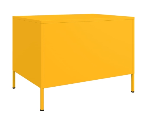 Mesa de centro acero amarillo mostaza 68x50x50,5 cm