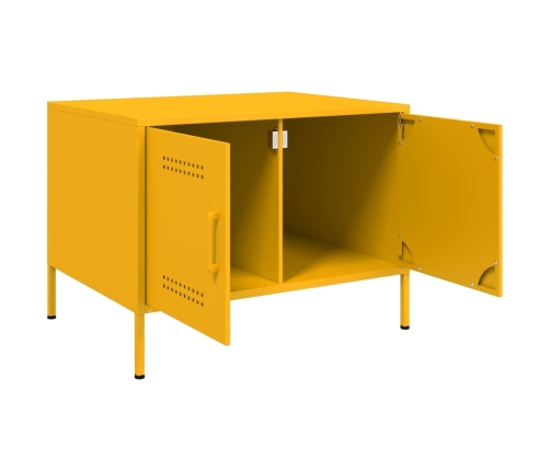 Mesa de centro acero amarillo mostaza 68x50x50,5 cm