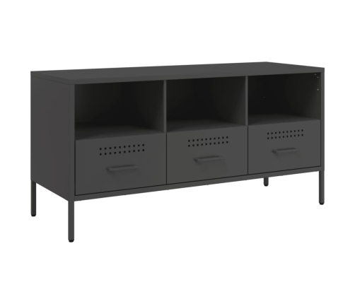 Mueble para TV acero negro 100,5x39x50,5 cm