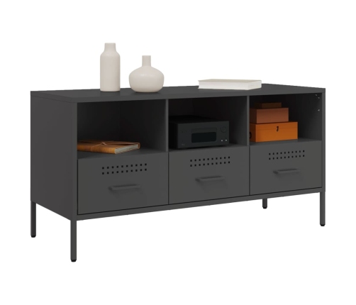 Mueble para TV acero negro 100,5x39x50,5 cm