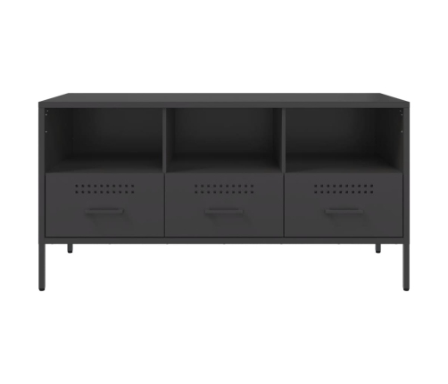 Mueble para TV acero negro 100,5x39x50,5 cm