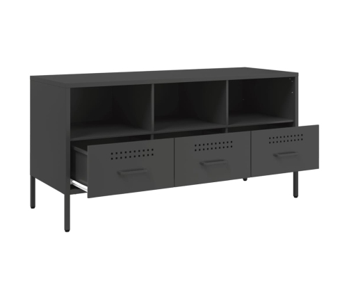 Mueble para TV acero negro 100,5x39x50,5 cm