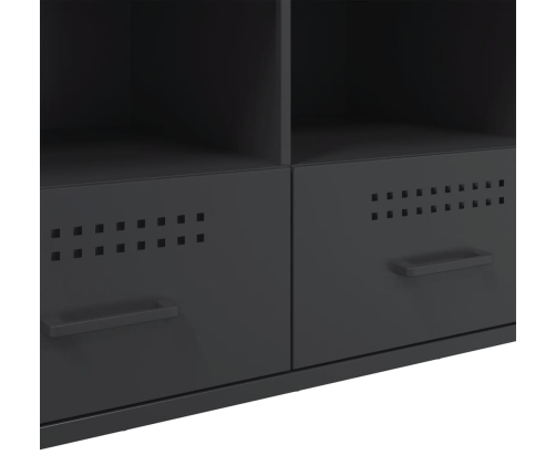 Mueble para TV acero negro 100,5x39x50,5 cm