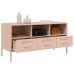 Mueble de TV acero laminado en frío rosa 100,5x39x50,5 cm