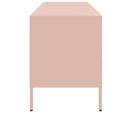 Mueble de TV acero laminado en frío rosa 100,5x39x50,5 cm