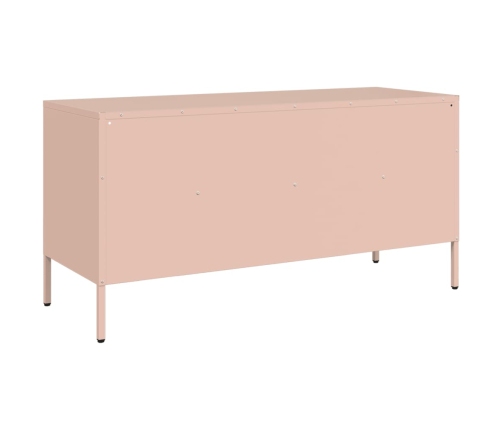 Mueble de TV acero laminado en frío rosa 100,5x39x50,5 cm