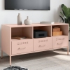 Mueble de TV acero laminado en frío rosa 100,5x39x50,5 cm