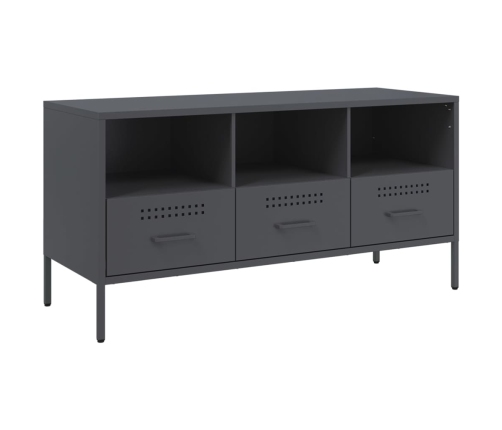 Mueble de TV acero laminado en frío antracita 100,5x39x50,5 cm