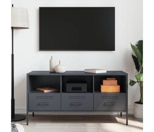 Mueble para TV acero gris antracita 100,5x39x50,5 cm