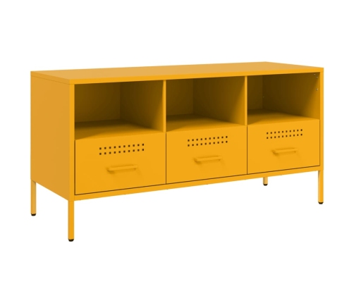 Mueble de TV acero laminado en frío amarillo 100,5x39x50,5 cm