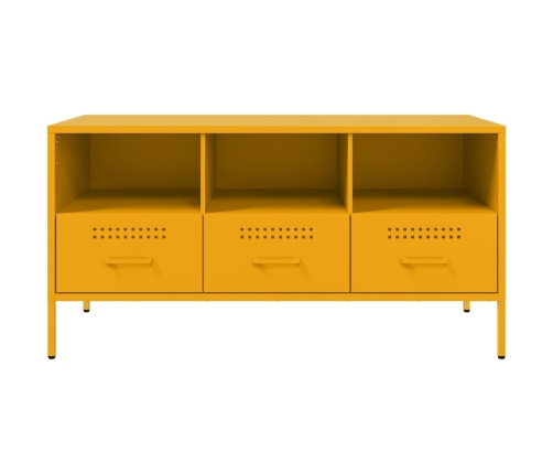 Mueble de TV acero laminado en frío amarillo 100,5x39x50,5 cm