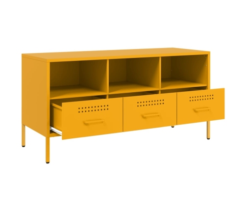 Mueble de TV acero laminado en frío amarillo 100,5x39x50,5 cm