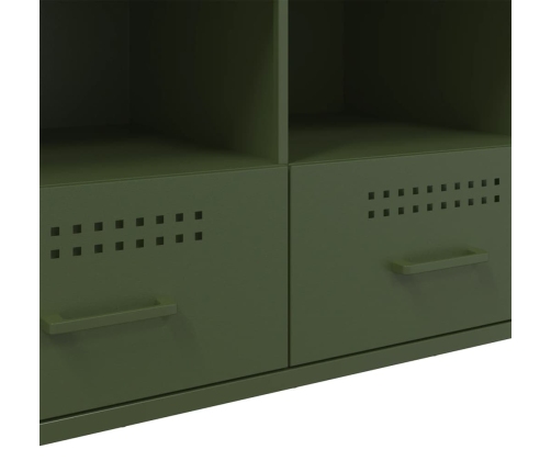 Mueble TV acero laminado en frío verde oliva 100,5x39x50,5 cm