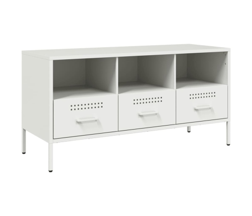 Mueble de TV acero laminado en frío blanco 100,5x39x50,5 cm