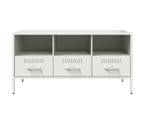 Mueble de TV acero laminado en frío blanco 100,5x39x50,5 cm