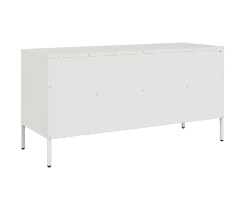 Mueble de TV acero laminado en frío blanco 100,5x39x50,5 cm