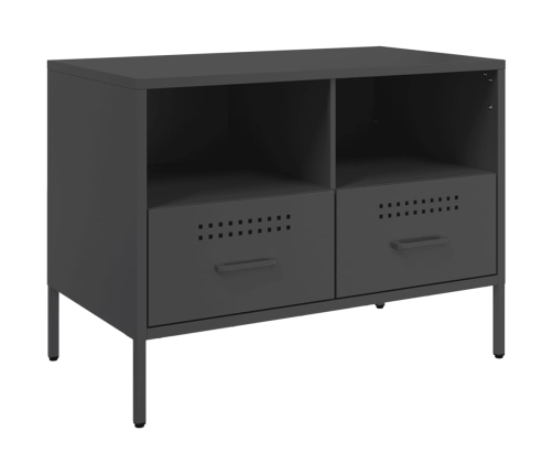 Mueble para TV acero negro 68x39x50,5 cm