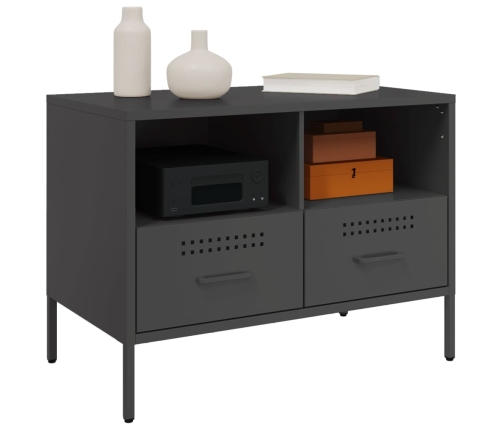 Mueble para TV acero negro 68x39x50,5 cm