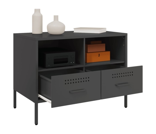 Mueble para TV acero negro 68x39x50,5 cm