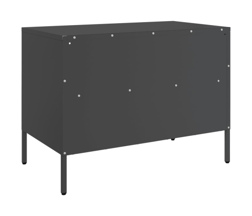 Mueble para TV acero negro 68x39x50,5 cm