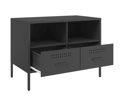 Mueble para TV acero negro 68x39x50,5 cm