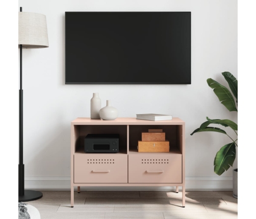 Mueble para TV acero rosa 68x39x50,5 cm