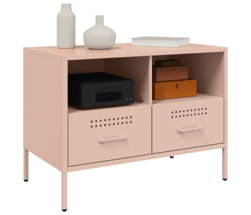 Muebles para TV 2 unidades acero rosa 68x39x50,5 cm