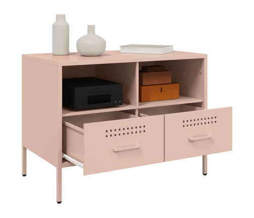 Muebles para TV 2 unidades acero rosa 68x39x50,5 cm